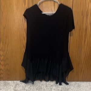Chic Black Asymmetrical Top